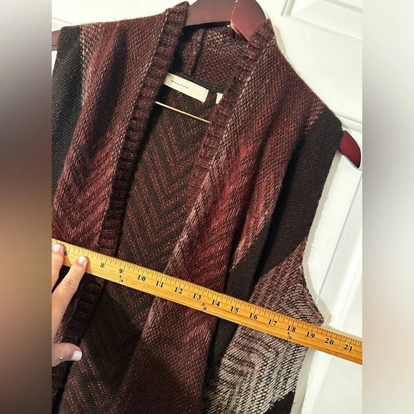 ANTHROPOLOGIE Sleeping on Snow Mabli WOOL Blend Open Vest Size XS S Brown Cozy - Picture 13 of 14